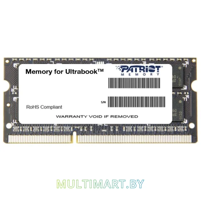 Оперативная память Patriot Memory for Ultrabook 4GB DDR3 SO-DIMM PC3-12800 (PSD34G1600L2S)